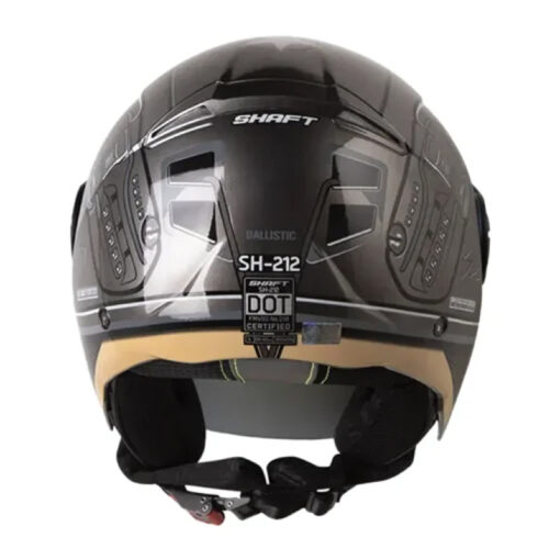 Casco Shaft 212 Ballistic Cromado Negro Visor Iridium Rojo - Image 2
