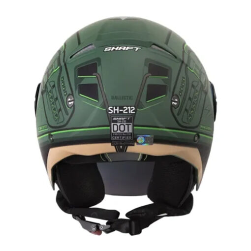 Casco Shaft 212 Ballistic Verde Oscuro Negro Visor Iridium Azul - Image 3