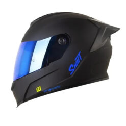 Casco Shaft 502 Solid Negro Azul Visor Iridium Azul