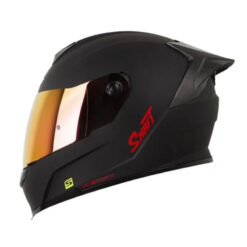 Casco Shaft 502sp Solid Negro Rojo Visor Iridium Rojo
