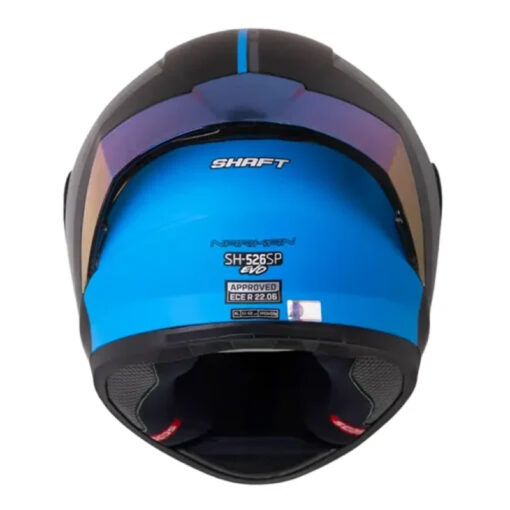 Casco Shaft 526sp Evo Narkan Negro Azul Visor Iridium Azul - Image 2