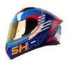 Casco Shaft 582Sp Acenes Blanco Azul Visor Iridium Rojo - Punto Llantas 4
