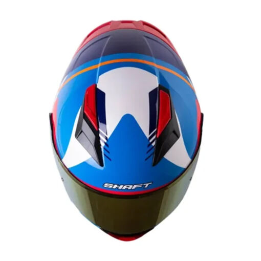 Casco Shaft 582Sp Acenes Blanco Azul Visor Iridium Rojo - Image 2