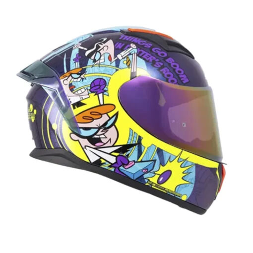 Casco Shaft 582Sp Evo Dexter Camaleon Amarillo Visor Iridium Morado - Image 4