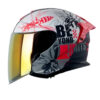 Casco Shaft Pro 240Dv Franz Gris Rojo Visor Iridium Rojo - Punto Llantas 4