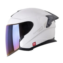 Casco Shaft Pro 240Dv Solid Blanco Gris Visor Iridium Azul