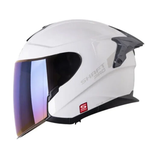 Casco Shaft Pro 240Dv Solid Blanco Gris Visor Iridium Azul