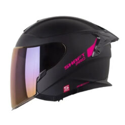 Casco Shaft Pro 240Dv Solid Negro Fucsia Visor Iridium Morado