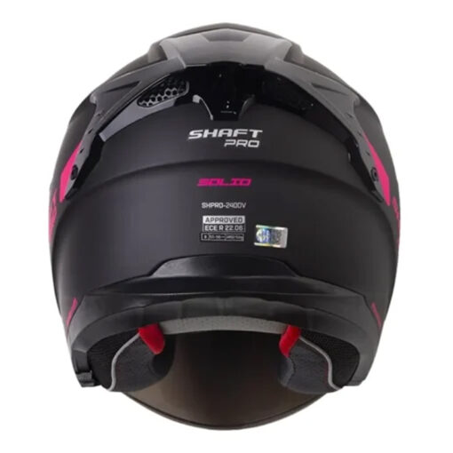 Casco Shaft Pro 240Dv Solid Negro Fucsia Visor Iridium Morado - Image 3