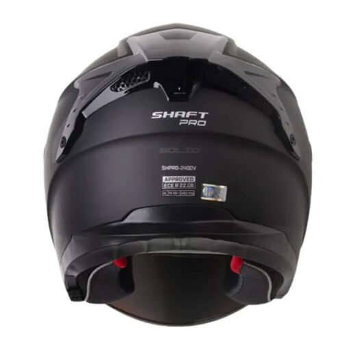 Casco Shaft Pro 240Dv Solid Negro Gris Visor Iridium Rojo - Image 2