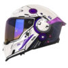 Casco Shaft Pro 615Dv Meckha Blanco Morado Visor Morado - Punto Llantas 3