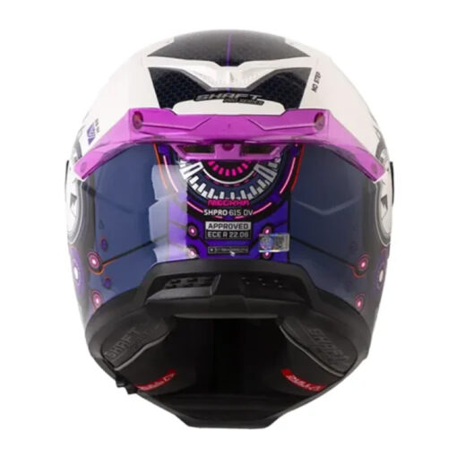 Casco Shaft Pro 615Dv Meckha Blanco Morado Visor Morado - Image 2