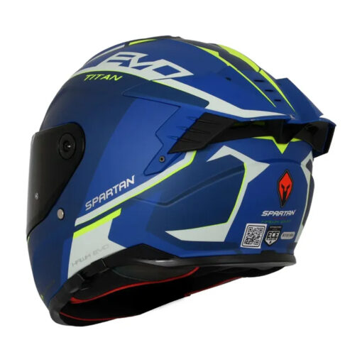 Casco Spartan Hawk Sv Titan Azul Mate Amarillo - Image 3