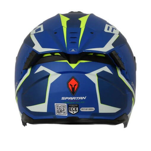 Casco Spartan Hawk Sv Titan Azul Mate Amarillo - Image 2