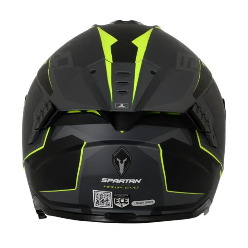 Casco Spartan Hawk Sv Titan Negro Mate Gris Amarillo - Image 3