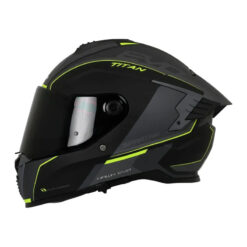 Casco Spartan Hawk Sv Titan Negro Mate Gris Amarillo