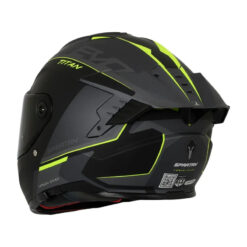 Casco Spartan Hawk Sv Titan Negro Mate Gris Amarillo 3 - Punto Llantas 3