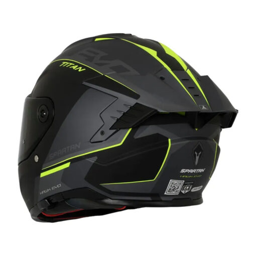 Casco Spartan Hawk Sv Titan Negro Mate Gris Amarillo - Image 2
