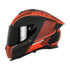 Casco Spartan Hawk Sv Titan Negro Mate Rojo