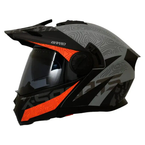 Casco X-Sports 165 Girard Gris Mate Rojo