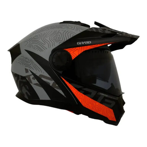 Casco X-Sports 165 Girard Gris Mate Rojo - Image 2