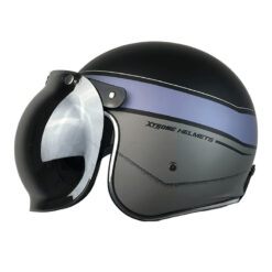 Casco Xtrong 206B Cruise Negro Mate Gris Purpura 2 - Punto Llantas 2