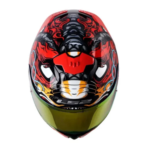 Casco Ls2 Ff808 Dragontige Negro Rojo Visor Revo Rojo - Image 2