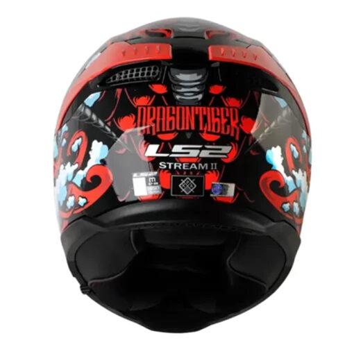 Casco Ls2 Ff808 Dragontige Negro Rojo Visor Revo Rojo - Image 3